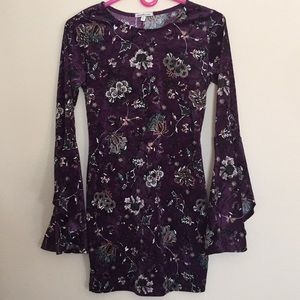 Dark purple velvet dress